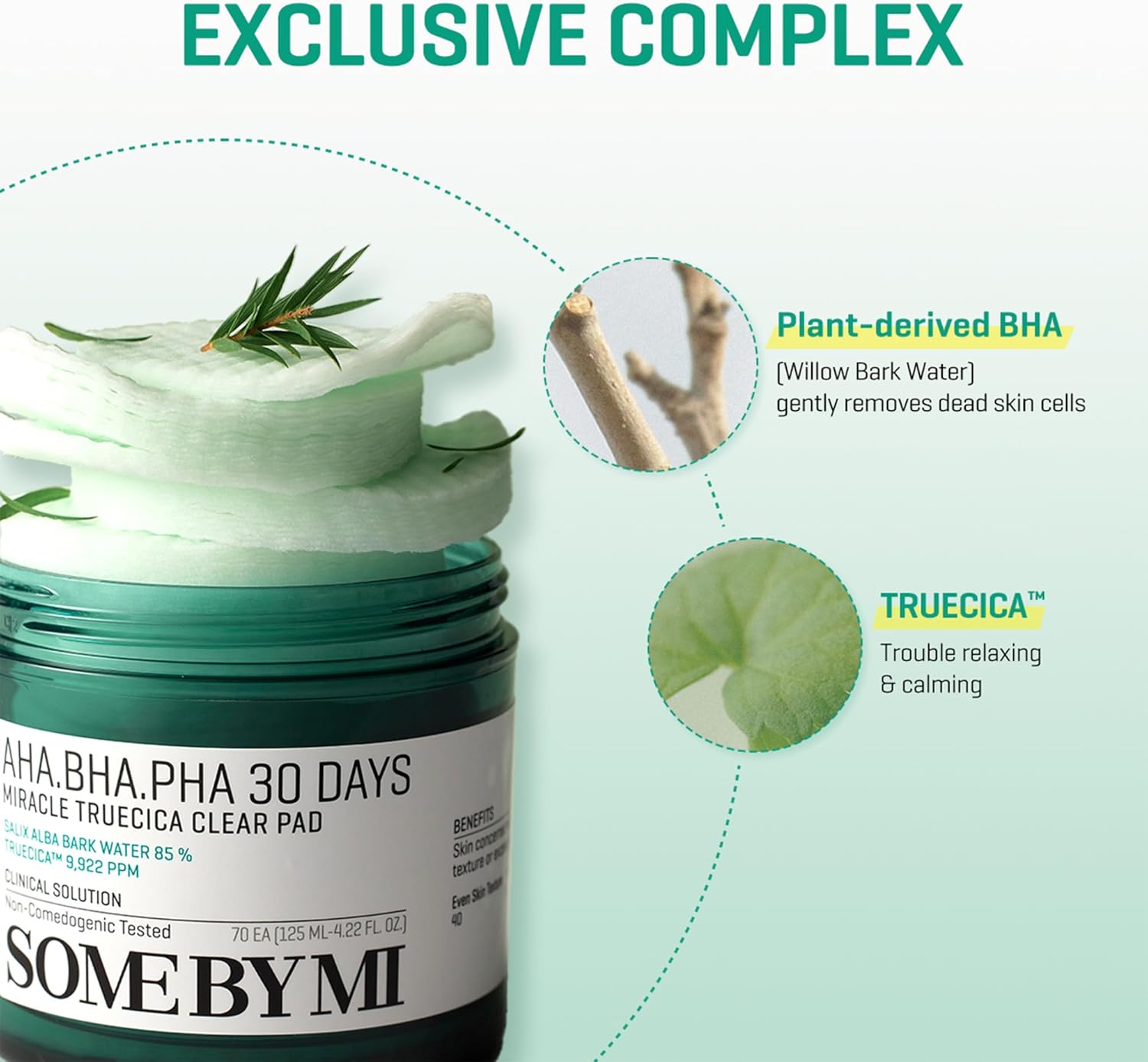 SOME BY MI AHA BHA PHA 30 Days Miracle Truecica Clear Pad 125ml (70 Pad ...